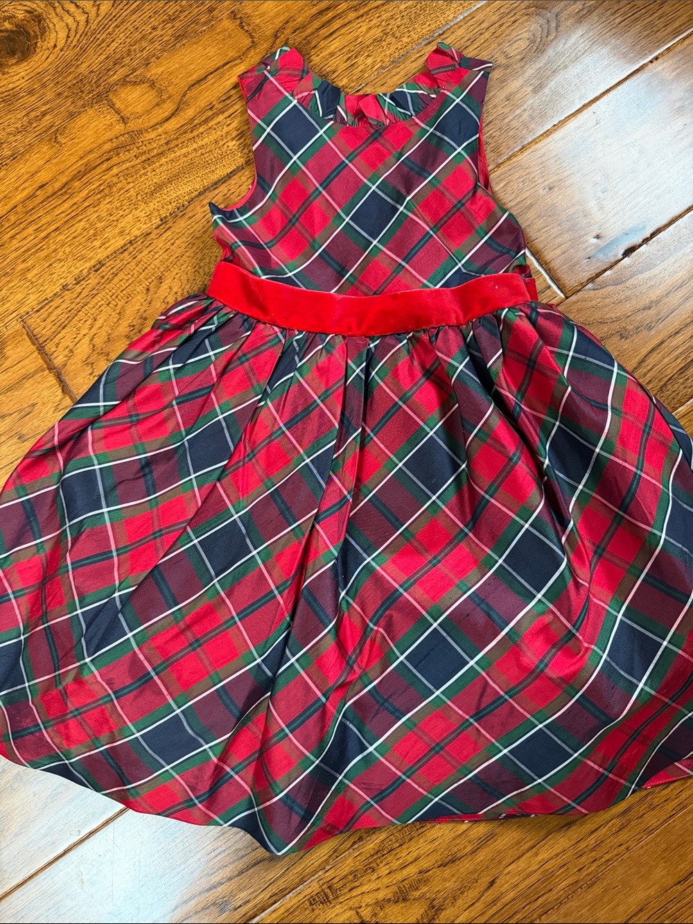 Janie and Jack Red and Navy Plaid Holiday Dress